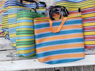Multicolored Striped Tote