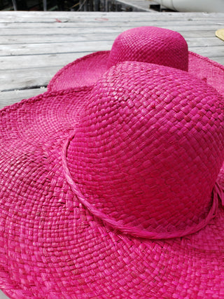Hot Pink Wide-Brimmed Sun Hat