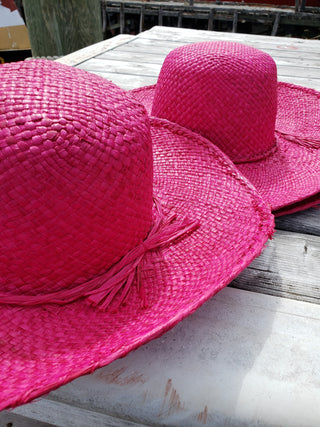Hot Pink Wide-Brimmed Sun Hat