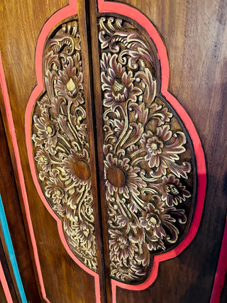 Hand carved & painted door frame and doors